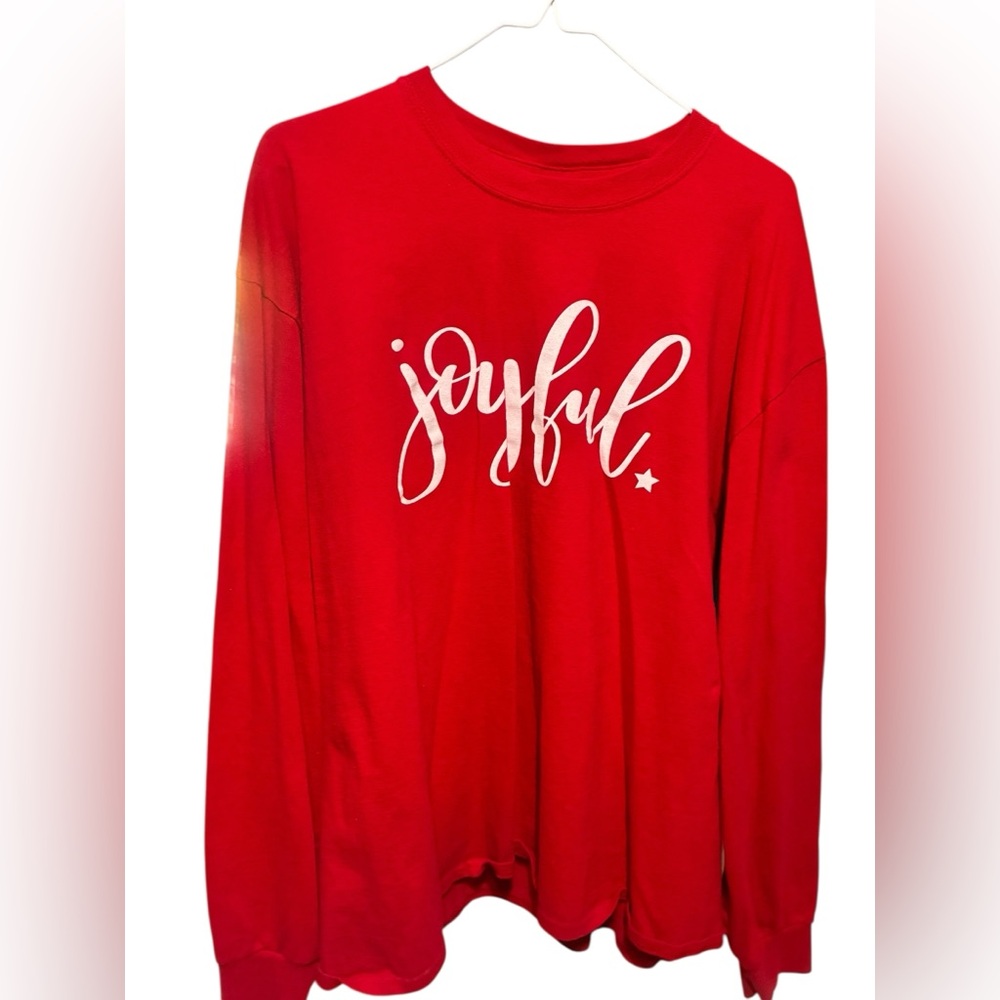 Port and Company Red Joyful Holiday Women's Top